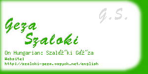 geza szaloki business card